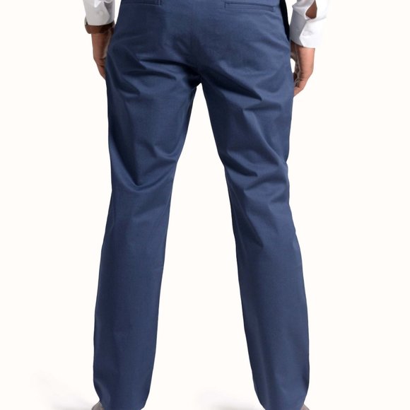 OLGYN Men’s Stretch Light Navy Slim Fit Chino Pant - Picture 2 of 4
